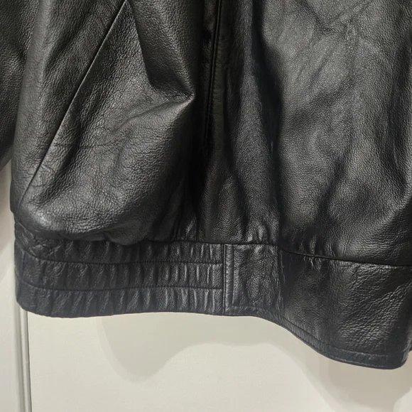 Harbor Bay Genuine Leather Black Biker Outlaw Jacket 4XL Tall - Picture 2 of 11